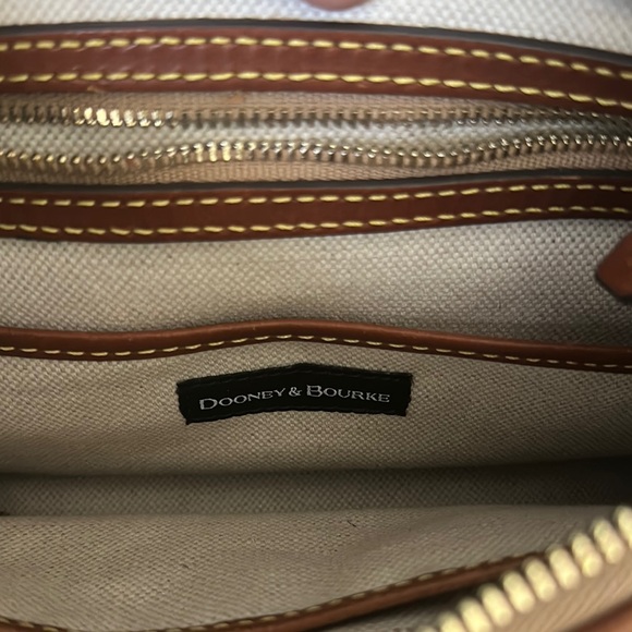 Dooney & Bourke Blue and Tan Pebbled Leather Shoulder Bag - Picture 4 of 4